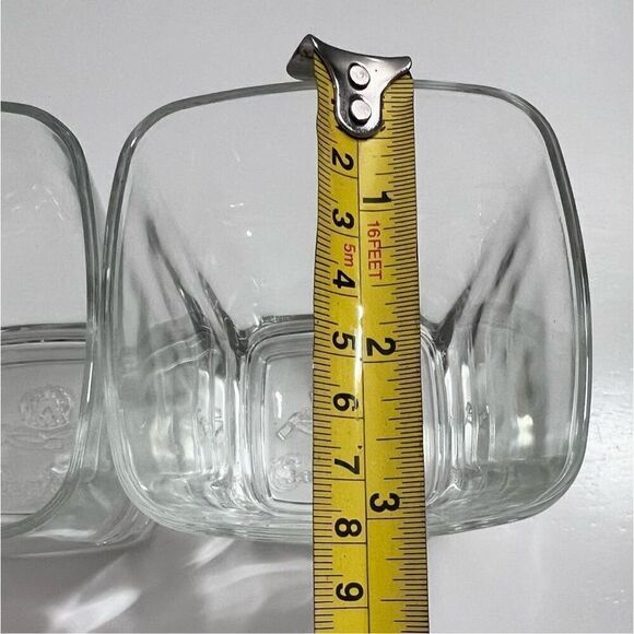 CROWN ROYAL Whiskey Square Glasses W/ Logo Embossed In The Bottom Set of 2 - Picture 5 of 5